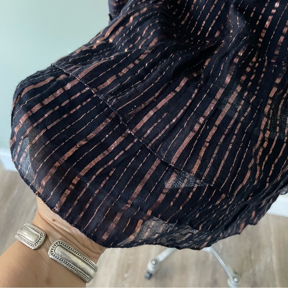 Ulla Johnson Navy Blue Metallic Della mini Dress size 4 preowned - Picture 6 of 8